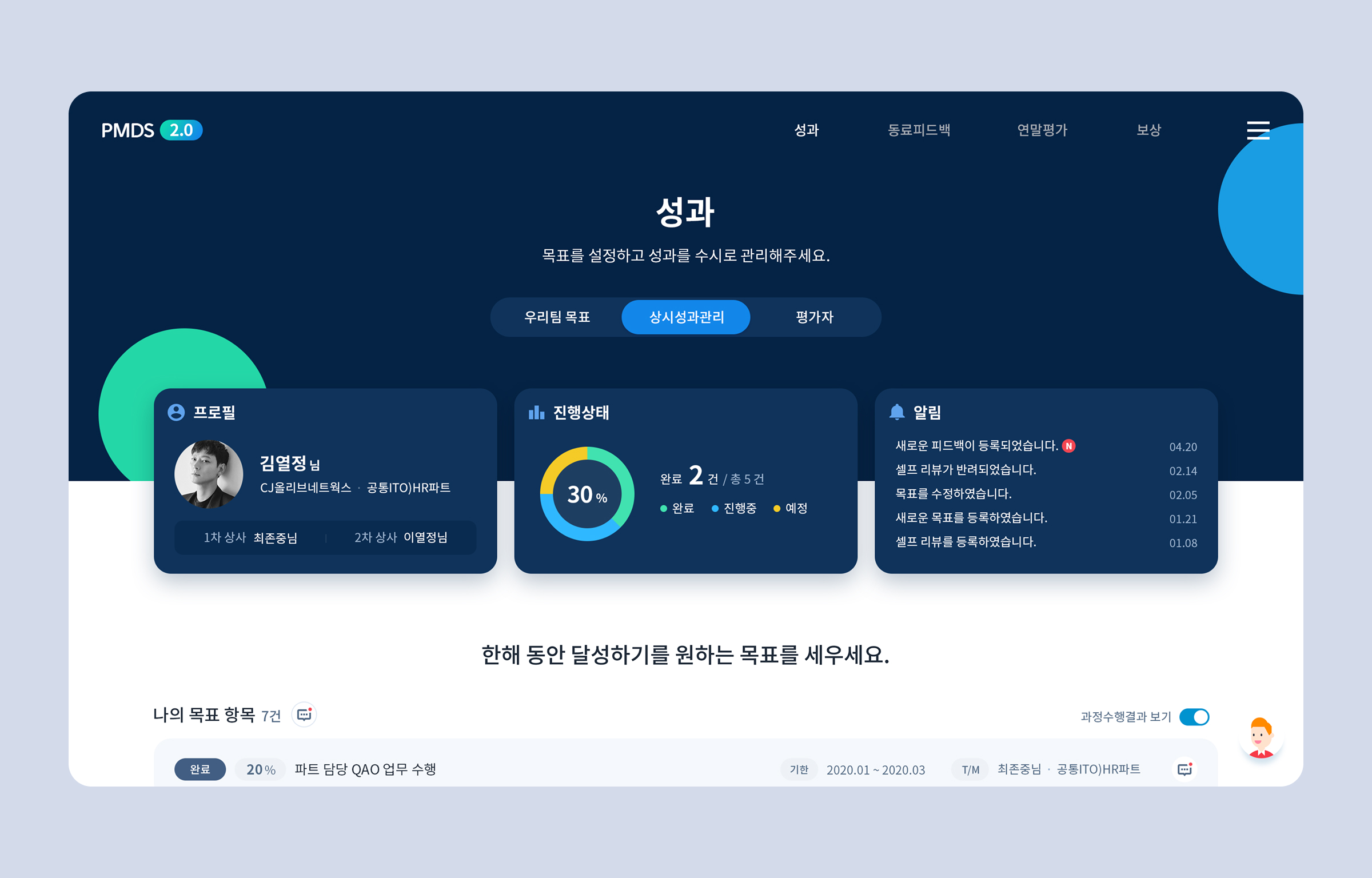 CJ 임직원 평가 시스템 프로젝트 이미지 2